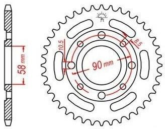 Obrázek produktu ocelová rozeta pro sekundární řetězy typu 520, JT - Anglie (36 zubů) JTR279.36
