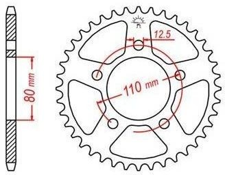 Obrázek produktu ocelová rozeta pro sekundární řetězy typu 630, JT - Anglie (38 zubů) JTR336.38