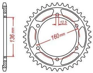 Obrázek produktu ocelová rozeta pro sekundární řetězy typu 632, JT - Anglie (40 zubů) JTR500.40