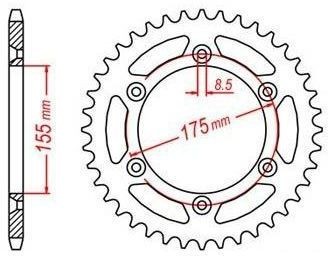 Obrázek produktu ocelová rozeta pro sekundární řetězy typu 520, JT - Anglie (48 zubů) JTR510.48