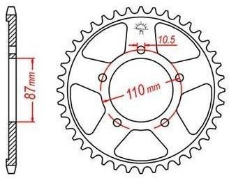 Obrázek produktu ocelová rozeta pro sekundární řetězy typu 532, JT - Anglie (47 zubů) JTR830.47