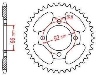 Obrázek produktu ocelová rozeta pro sekundární řetězy typu 428, JT - Anglie (36 zubů) JTR836.36