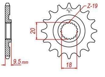 Obrázek produktu řetězové kolečko pro sekundární řetězy typu 520, JT - Anglie (14 zubů) JTF268.14