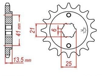 Obrázek produktu řetězové kolečko pro sekundární řetězy typu 530, JT - Anglie (16 zubů) JTF286.16