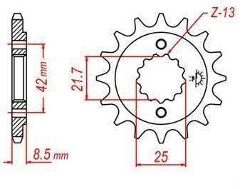 Obrázek produktu řetězové kolečko pro sekundární řetězy typu 520, JT - Anglie (15 zubů)