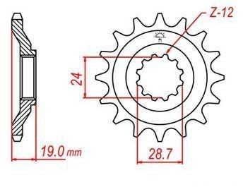Obrázek produktu řetězové kolečko pro sekundární řetězy typu 530, JT - Anglie (16 zubů) JTF527.16
