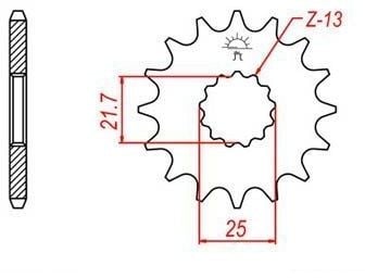 Obrázek produktu řetězové kolečko pro sekundární řetězy typu 530, JT - Anglie (13 zubů) JTF566.13