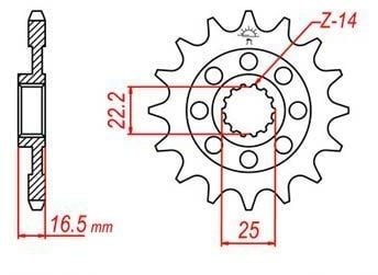 Obrázek produktu řetězové kolečko pro sekundární řetězy typu 525, JT - Anglie (15 zubů)