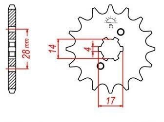 Obrázek produktu řetězové kolečko pro sekundární řetězy typu 420, JT - Anglie (13 zubů) JTF1127.13