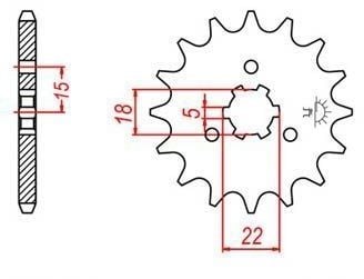 Obrázek produktu řetězové kolečko pro sekundární řetězy typu 520, JT - Anglie (12 zubů) JTF1445.12