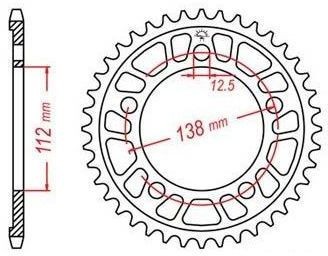 Obrázek produktu duralová rozeta pro sekundární řetězy typu 530, JT - Anglie (43 zubů) JTA302.43