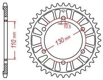 Obrázek produktu duralová rozeta pro sekundární řetězy typu 530, JT - Anglie (45 zubů) JTA479.45