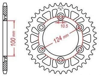Obrázek produktu duralová rozeta pro sekundární řetězy typu 520, JT - Anglie (40 zubů) JTA735.40