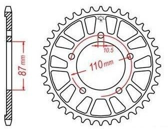 Obrázek produktu duralová rozeta pro sekundární řetězy typu 525, JT - Anglie (46 zubů) JTA807.46