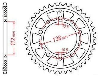 Obrázek produktu duralová rozeta pro sekundární řetězy typu 520, JT - Anglie (45 zubů) JTA1303.45