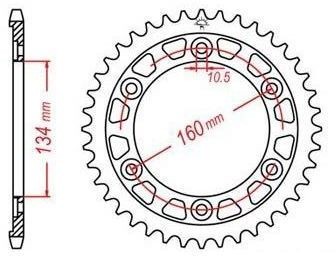 Obrázek produktu duralová rozeta pro sekundární řetězy typu 530, JT - Anglie (45 zubů) JTA1306.45
