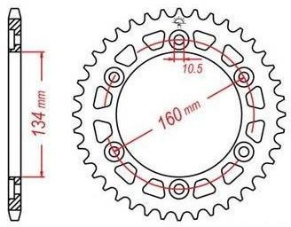 Obrázek produktu duralová rozeta pro sekundární řetězy typu 520, JT - Anglie (44 zubů) JTA1308.44