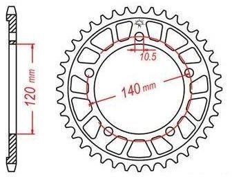 Obrázek produktu duralová rozeta pro sekundární řetězy typu 525, JT - Anglie (44 zubů) JTA1792.44