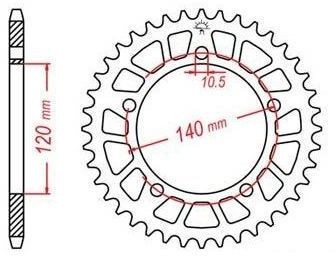 Obrázek produktu duralová rozeta pro sekundární řetězy typu 520, JT - Anglie (43 zubů) JTA1793.43