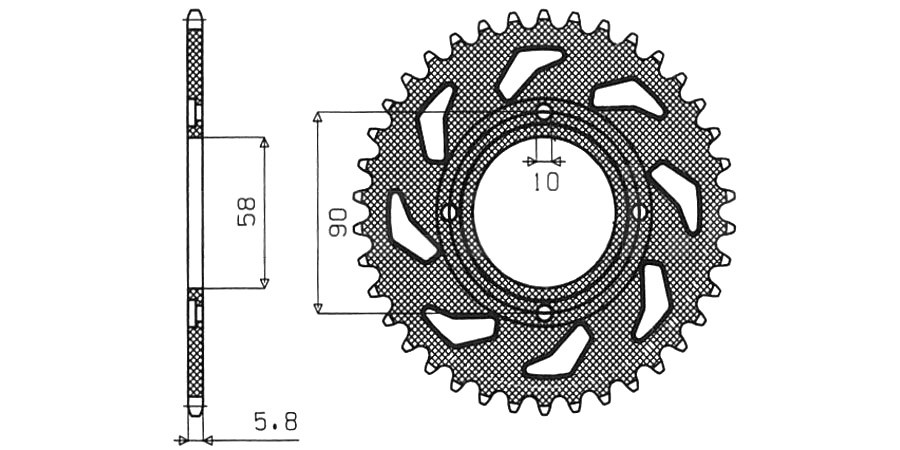 Obrázek produktu ocelová rozeta pro sekundární řetězy typu 520, SUNSTAR (31 zubů)