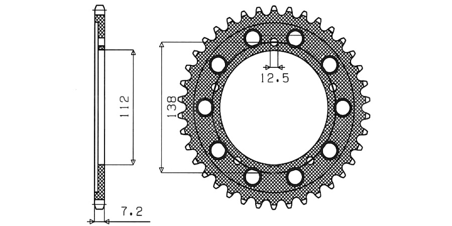 Obrázek produktu ocelová rozeta pro sekundární řetězy typu 525, SUNSTAR (41 zubů) 1-4483-41