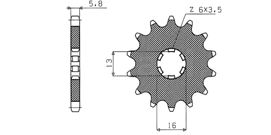 Obrázek produktu řetězové kolečko pro sekundární řetězy typu 420, SUNSTAR (11 zubů)