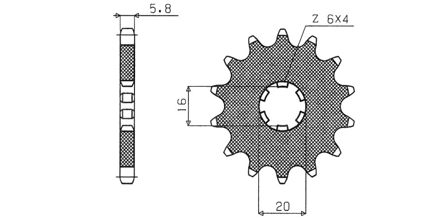 Obrázek produktu řetězové kolečko pro sekundární řetězy typu 420, SUNSTAR (12 zubů)