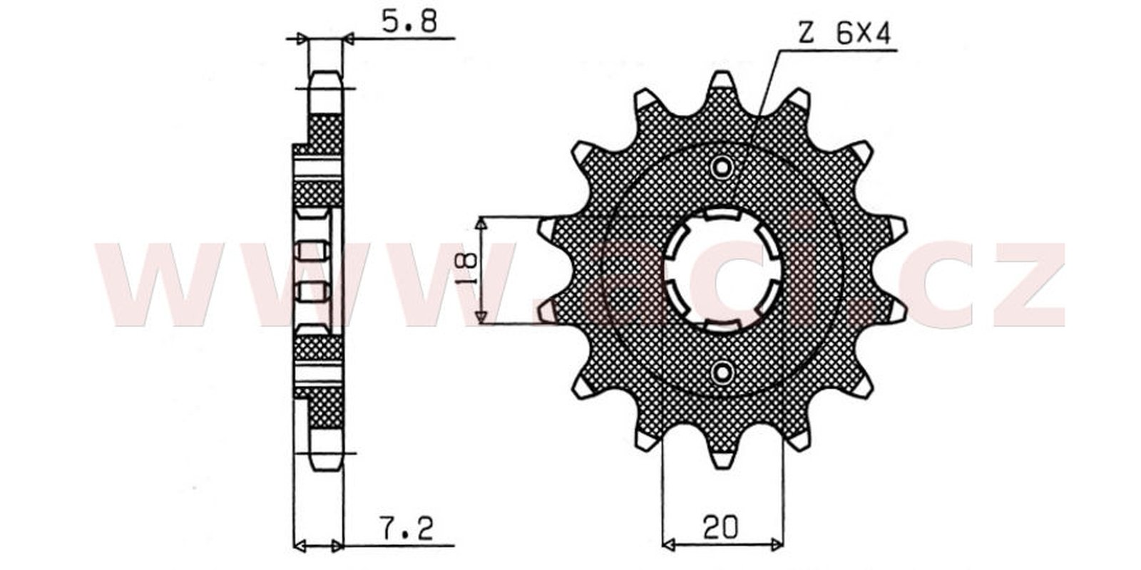 Obrázek produktu řetězové kolečko pro sekundární řetězy typu 520, SUNSTAR (12 zubů) 39012