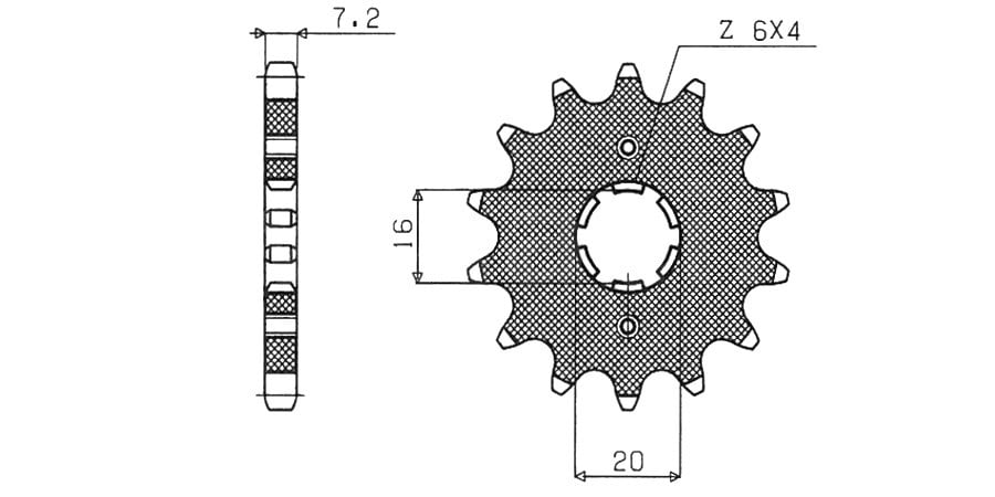 Obrázek produktu řetězové kolečko pro sekundární řetězy typu 428, SUNSTAR (13 zubů)