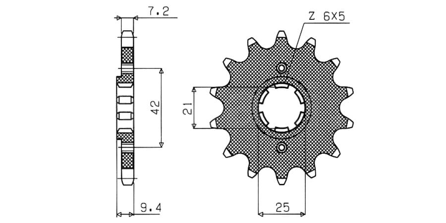 Obrázek produktu řetězové kolečko pro sekundární řetězy typu 428, SUNSTAR (19 zubů)