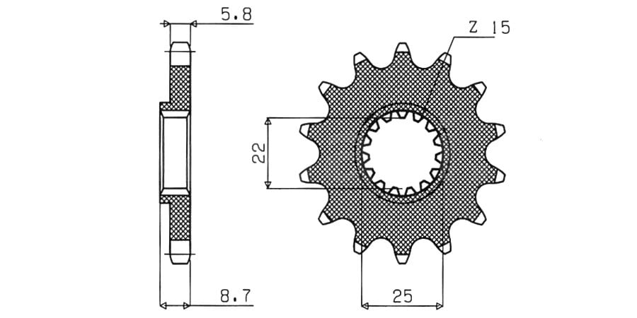 Obrázek produktu řetězové kolečko pro sekundární řetězy typu 520, SUNSTAR (12 zubů) 35712