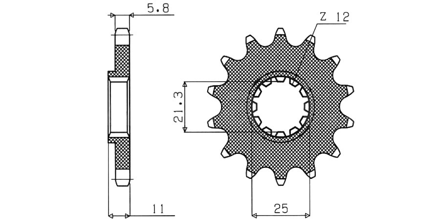 Obrázek produktu řetězové kolečko pro sekundární řetězy typu 520, SUNSTAR (13 zubů) 38313