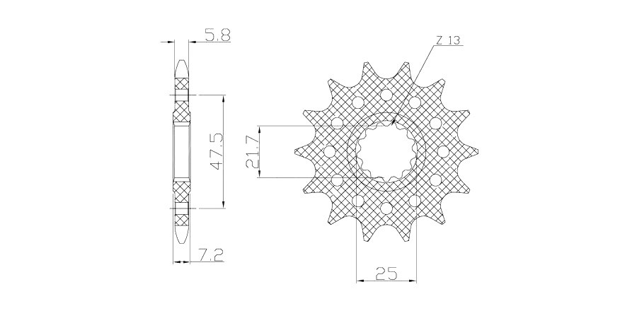 Obrázek produktu řetězové kolečko pro sekundární řetězy typu 520, SUNSTAR (15 zubů) 3A515