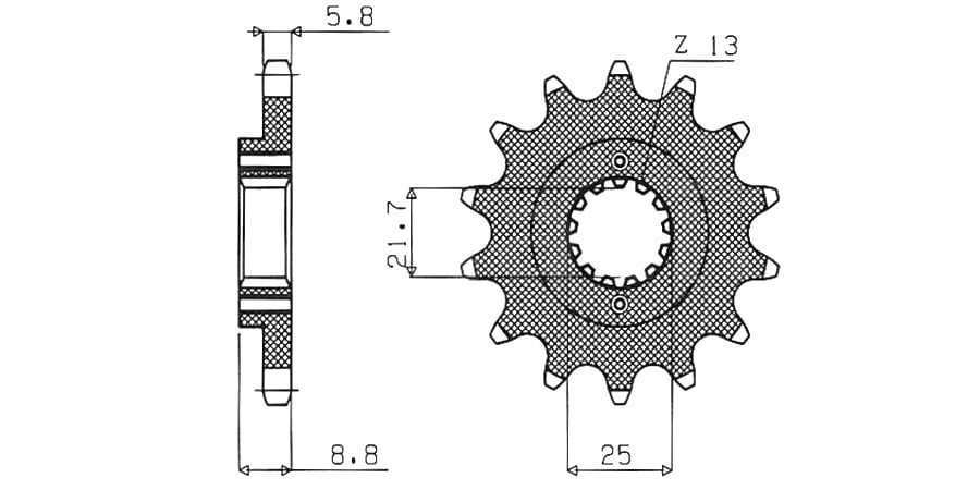 Obrázek produktu řetězové kolečko pro sekundární řetězy typu 520, SUNSTAR (16 zubů) 33316