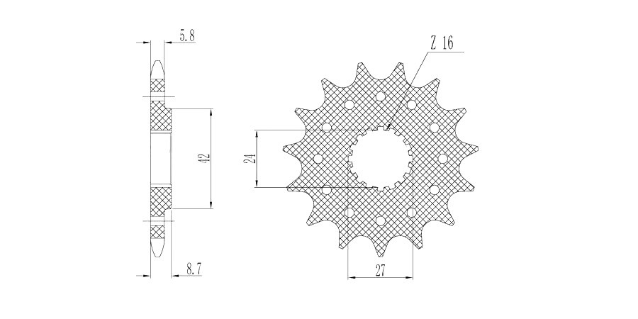 Obrázek produktu řetězové kolečko pro sekundární řetězy typu 520, SUNSTAR (17 zubů) 3B317