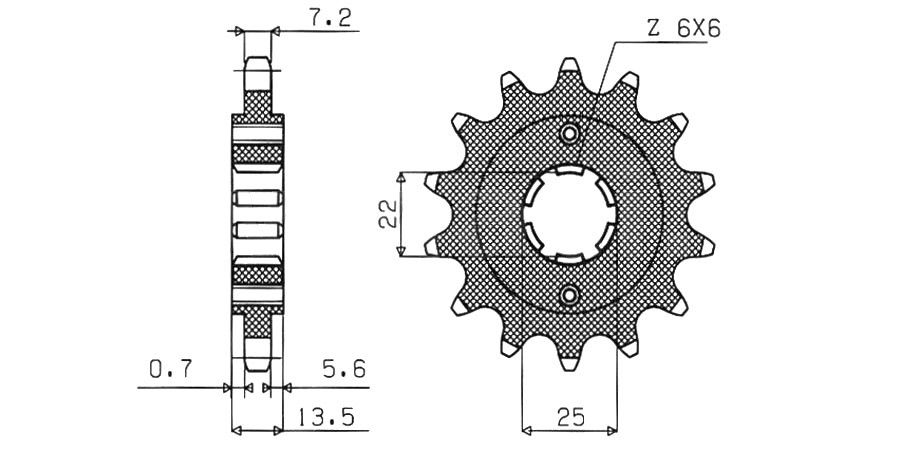 Obrázek produktu řetězové kolečko pro sekundární řetězy typu 525, SUNSTAR (16 zubů) 40616