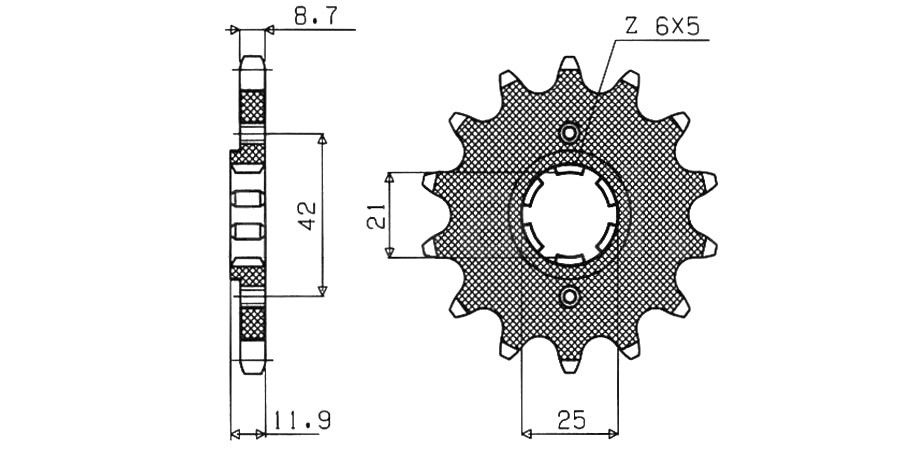 Obrázek produktu řetězové kolečko pro sekundární řetězy typu 530, SUNSTAR (16 zubů)