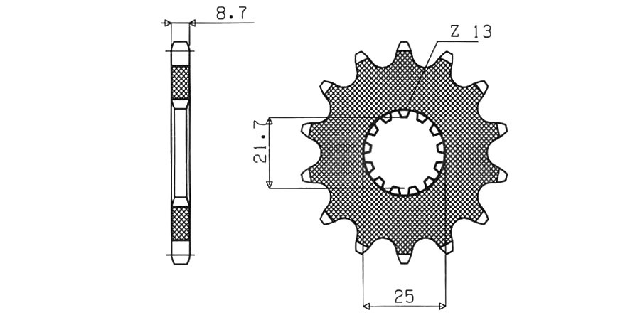 Obrázek produktu řetězové kolečko pro sekundární řetězy typu 532, SUNSTAR (14 zubů) 81114