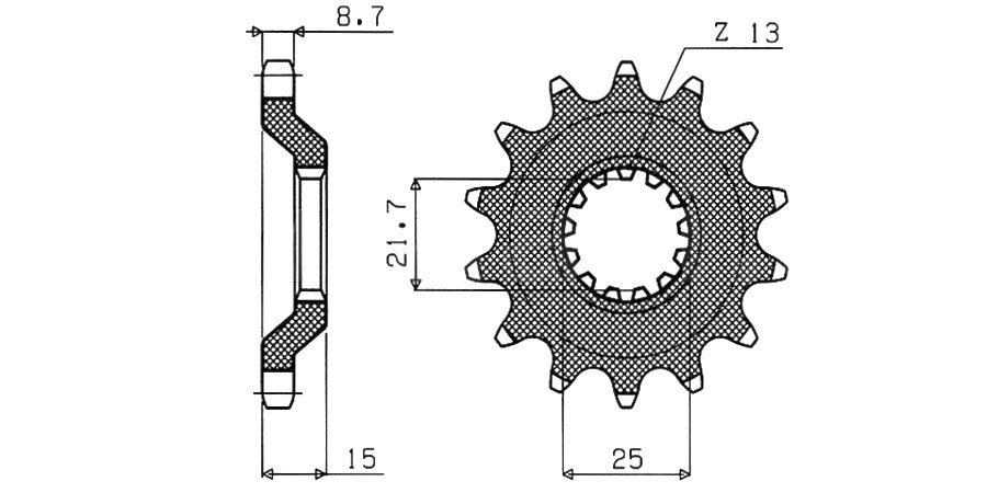 Obrázek produktu řetězové kolečko pro sekundární řetězy typu 630, SUNSTAR (15 zubů)