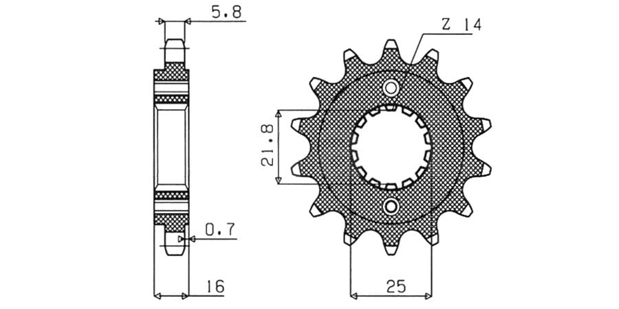 Obrázek produktu řetězové kolečko pro sekundární řetězy typu 520, SUNSTAR (15 zubů) 38015
