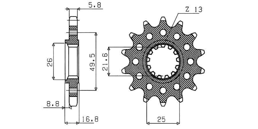 Obrázek produktu řetězové kolečko pro sekundární řetězy typu 520, SUNSTAR (15 zubů)