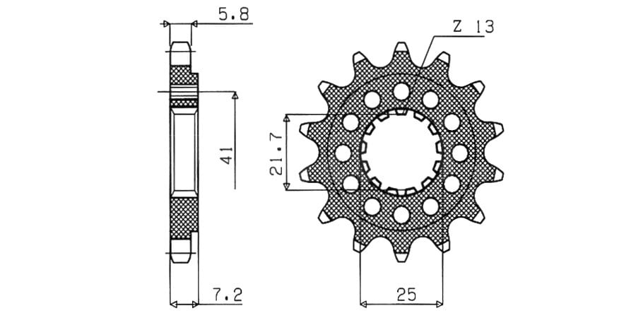 Obrázek produktu řetězové kolečko pro sekundární řetězy typu 520, SUNSTAR (16 zubů) 39616