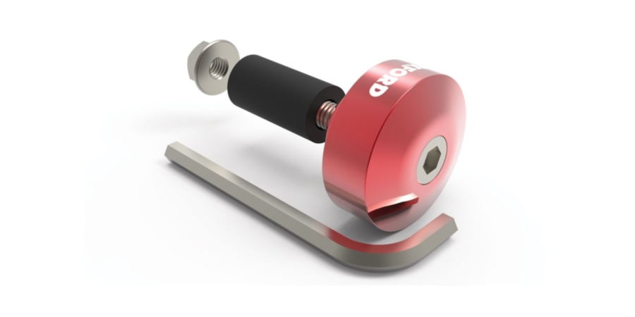 Obrázek produktu závaží řídítek Bar Ends 1 s redukcí pro vnitřní průměr 13 a 18 mm (vnější 22 a 28,6 mm), OXFORD (červený elox, pár) OX590