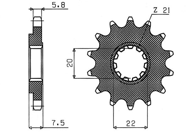 Obrázek produktu řetězové kolečko pro sekundární řetězy typu 520, SUNSTAR (13 zubů) 31213