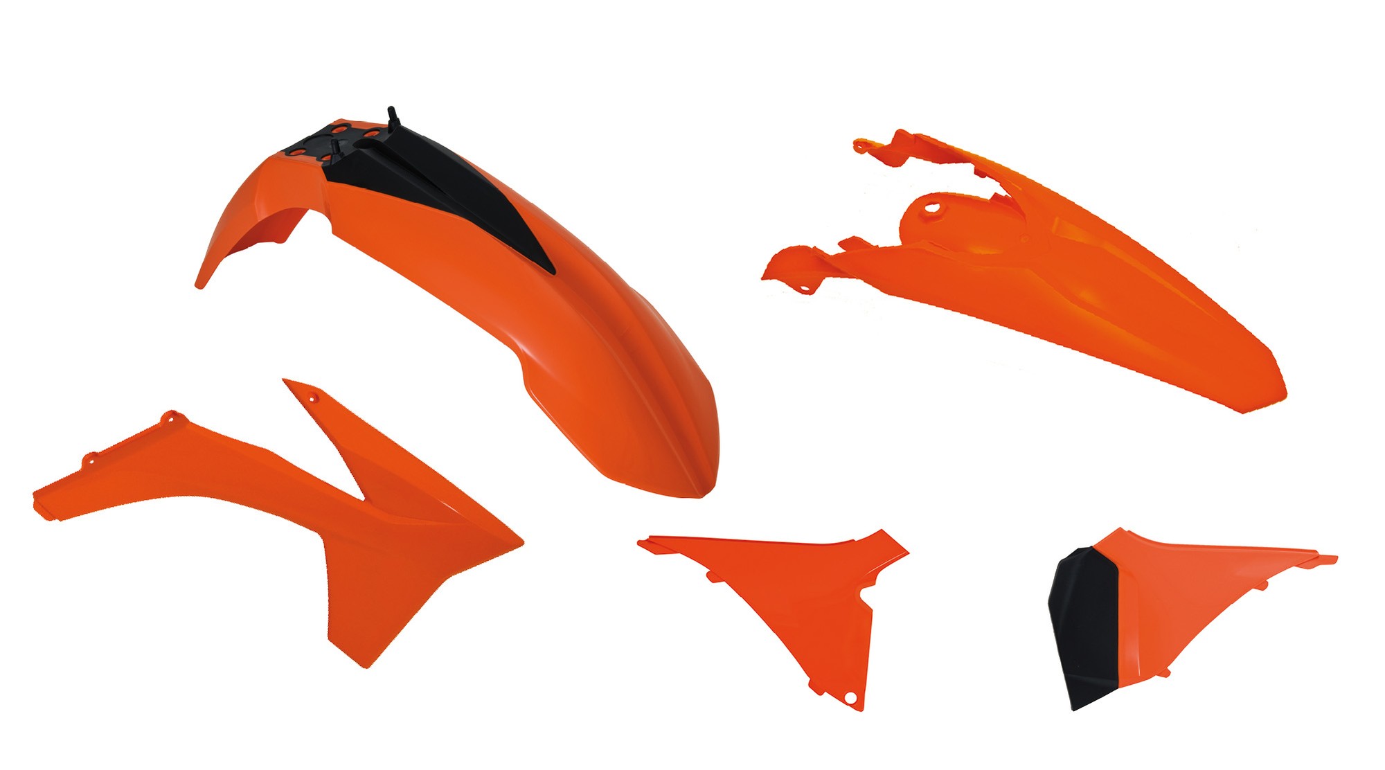 Obrázek produktu sada plastů KTM, RTECH (oranžovo-černá, 5 dílů, vč. krytů vzduch filtru)