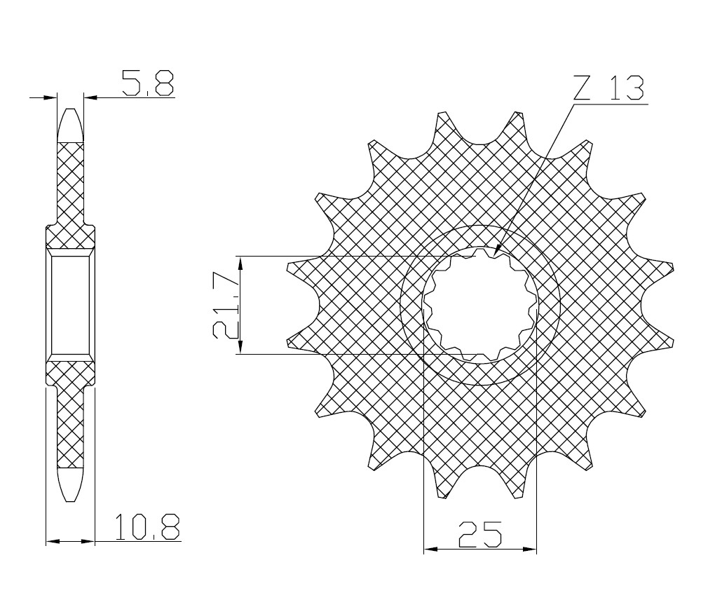 Obrázek produktu řetězové kolečko pro sekundární řetězy typu 520, SUNSTAR (16 zubů) 3B416