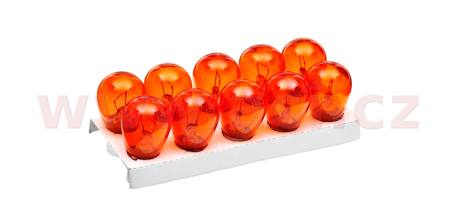 Obrázek produktu žárovka 12V 21W (patice BA15s) oranžová (sada 10 ks) 2510A