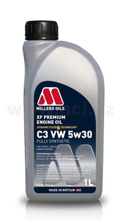 Obrázek produktu MILLERS OILS XF PREMIUM C3 VW 5w30, plně syntetický, 1 l  58621