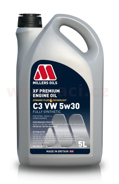 Obrázek produktu MILLERS OILS XF PREMIUM C3 VW 5w30, plně syntetický, 5 l  58625