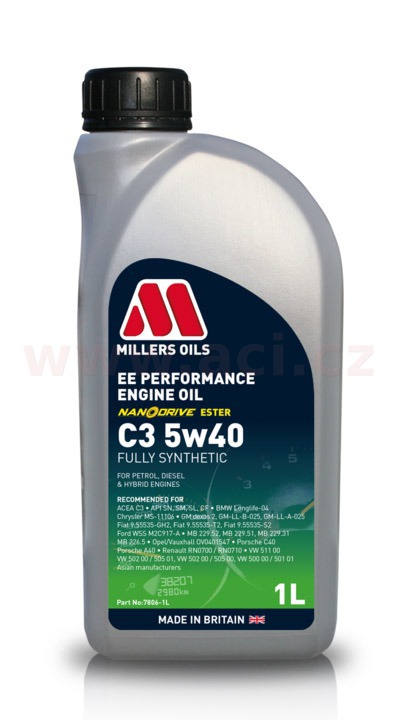 Obrázek produktu MILLERS OILS EE PERFORMANCE C3 5w40, plně syntetický, 1 l  78061